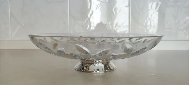 Centro de cristal y plata. Plata 925m