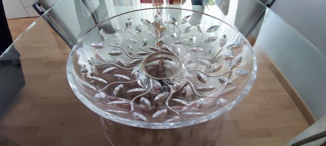 Centro de cristal y plata. Plata 925m