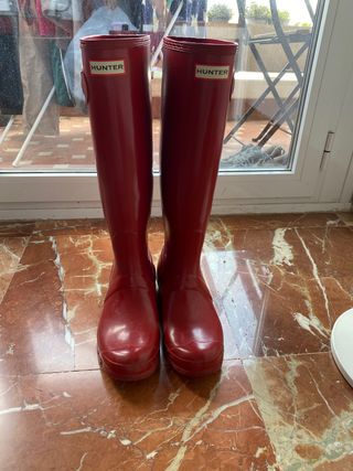 Botas Hunter rojas de segunda mano en WALLAPOP