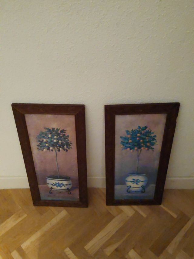 Pareja de cuadros, motivos divertidos.