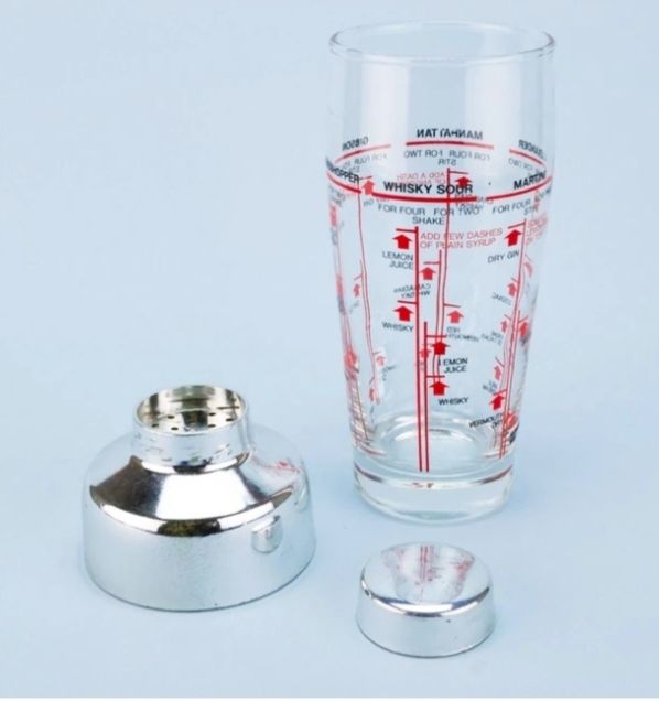 Cocktail shaker americano in vetro Midcentury