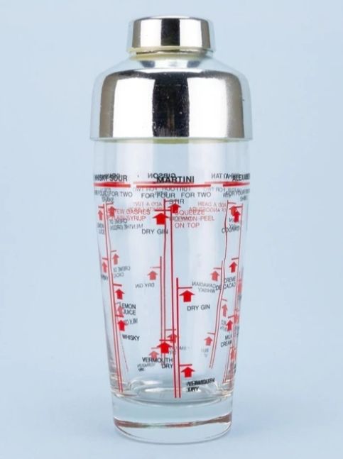 Cocktail shaker americano in vetro Midcentury