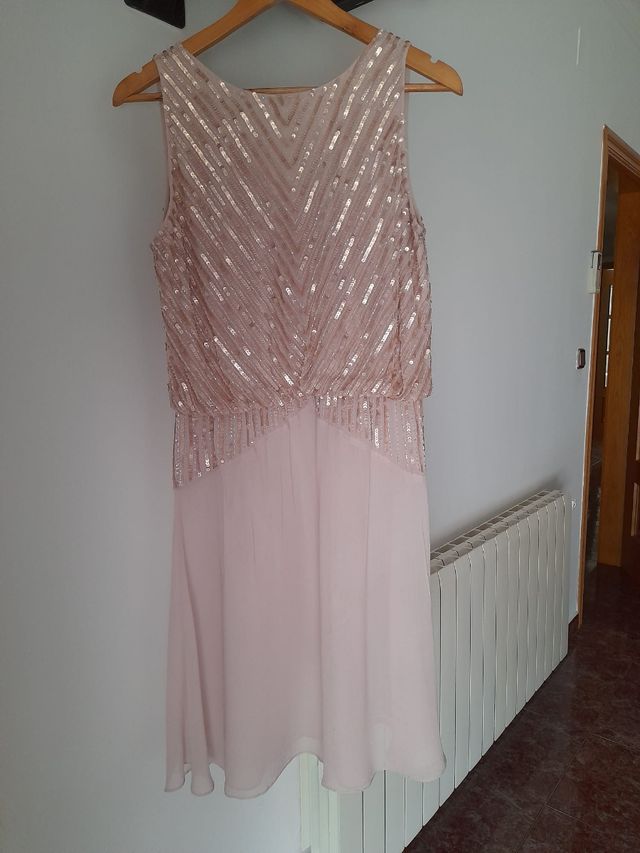 Vestido Tintoretto Lentejuelas Tirantes Talla 40