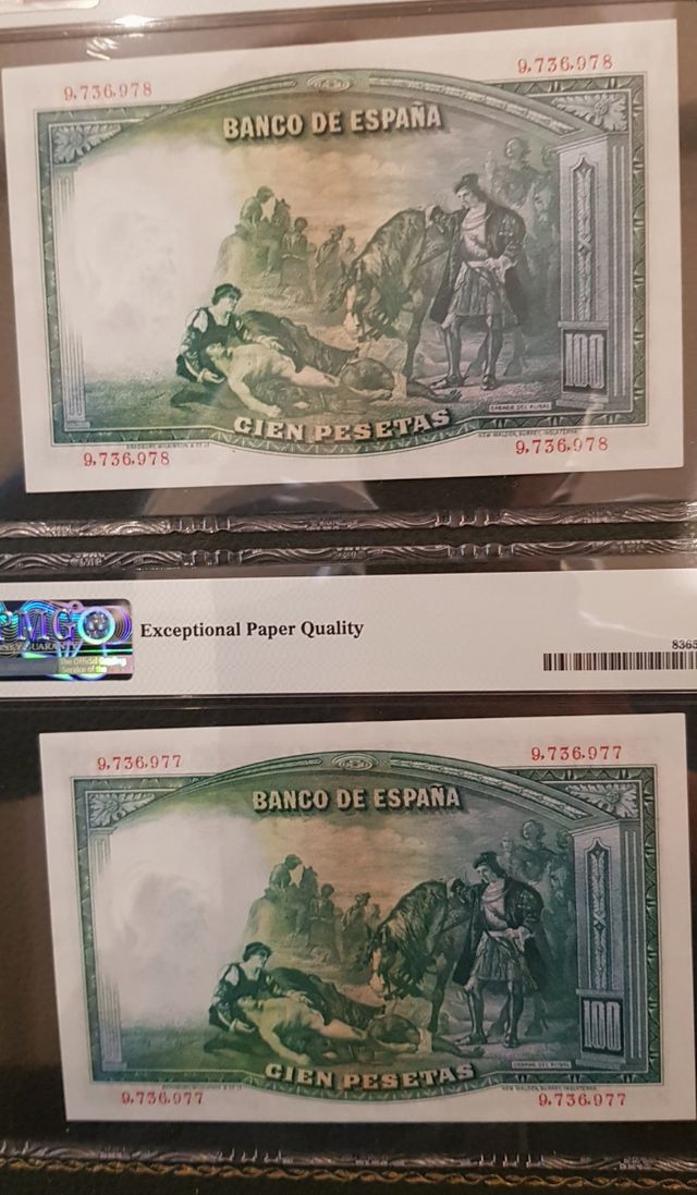 Pareja 100 pesetas 1931. 65/65 PMG.