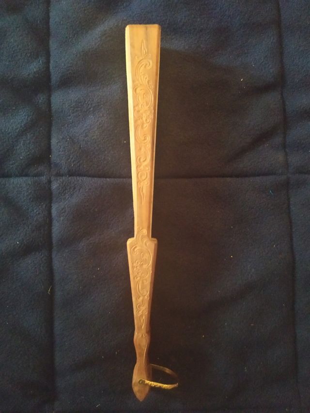 Abanico Grande madera pintado a mano 1982 "Goya"