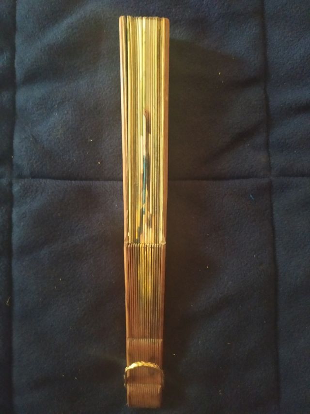 Abanico Grande madera pintado a mano 1982 "Goya"