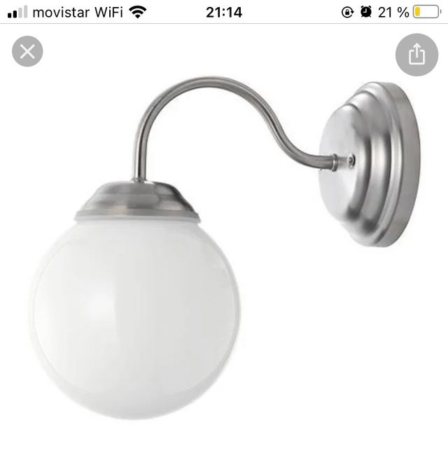 Lámpara /Aplique de pared con bombilla grande