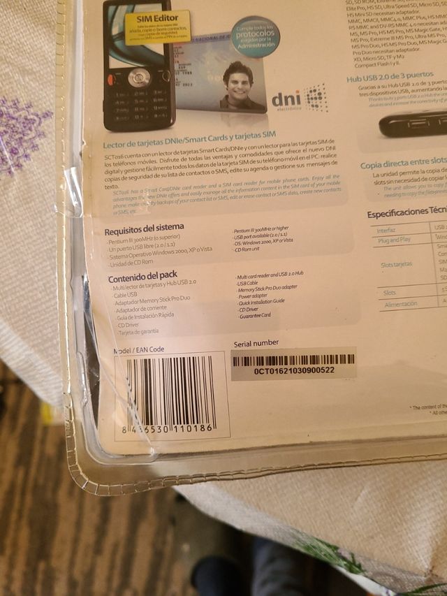 lector de tarjeta,dni y sim