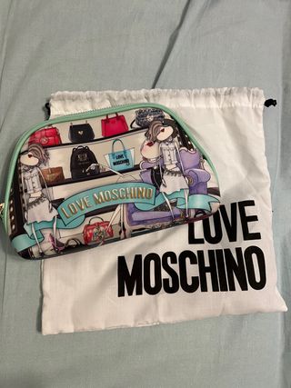 Sobres Hombre | Moschino Neceser de nailon Rubber Label Negro | Donni  Reddington