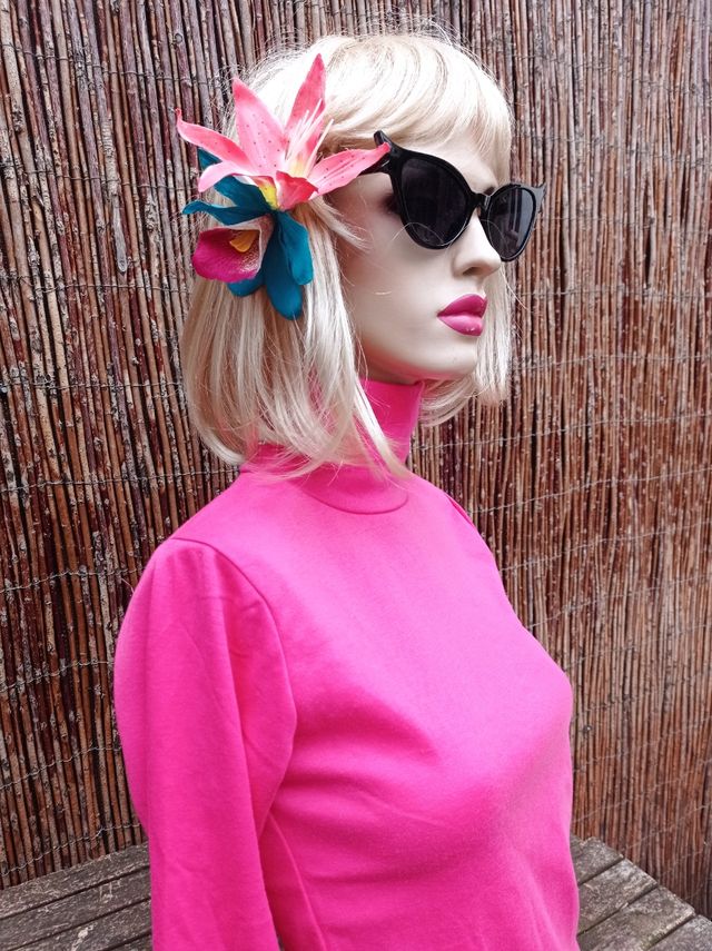 Jersey Rosa cuello cisne Vintage