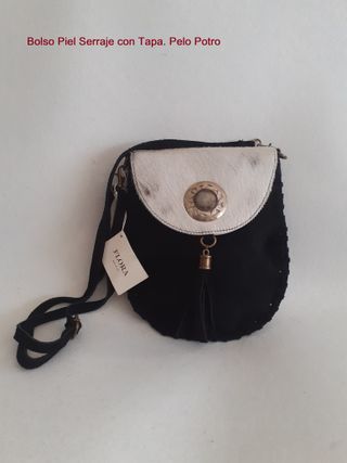 Bolso Piel Serraje c\\/tapa Pelo Potro de segunda mano por 26 EUR en Huesca  en WALLAPOP