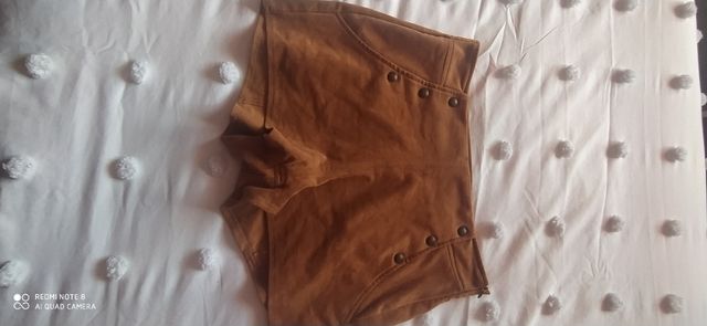 pantalones de ante cortos de fiesta