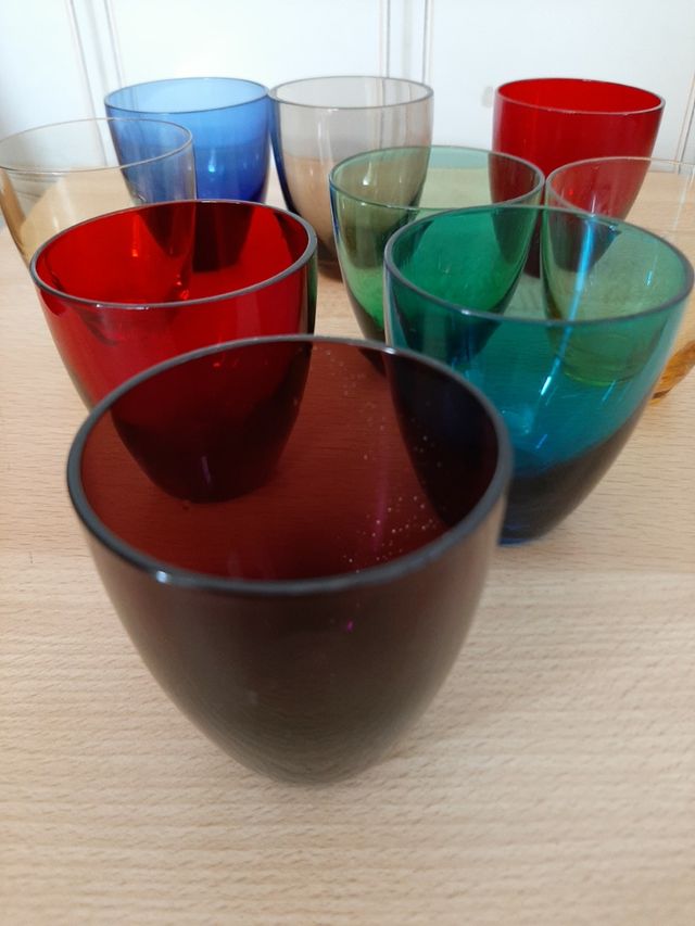 Vasos vidrio de colores