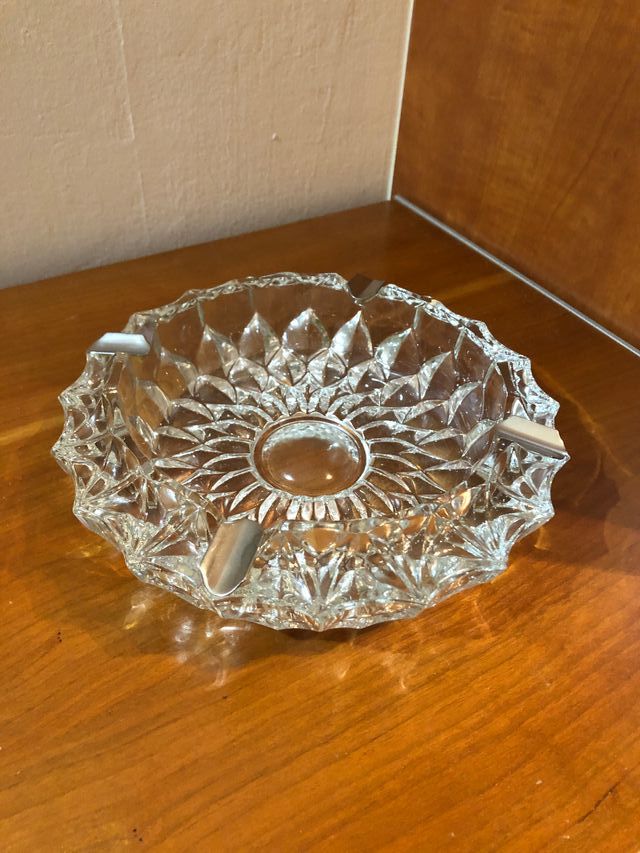 Cenicero cristal tallado vintage
