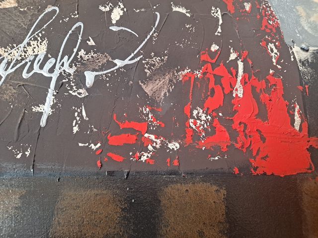 Cuadro abstracto pintado a mano