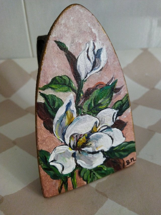 Plancha antigua restaurada y pintada a mano de segunda mano por 28 EUR