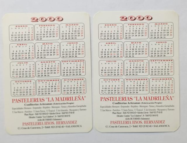 Lote Calendarios Bolsillo 2000 Sta Teresa Jesús