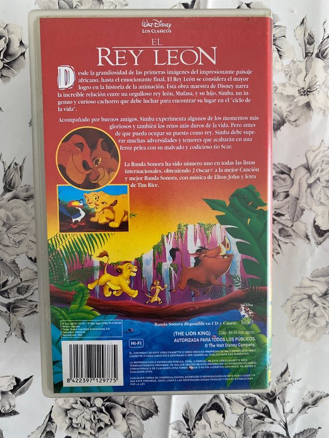 EL REY LEON VHS con sus flayes originales.oferton