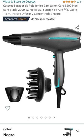 Cecotec Secador de Pelo Iónico Bamba IoniCare 5300 de segunda mano por  17,95 EUR en Madrid en WALLAPOP