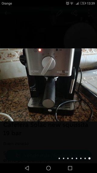 Cafetera Solac squissita 19 bares café Nespresso de segunda mano por 65 EUR  en Cabra en WALLAPOP