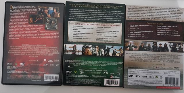 Lote Piratas de Caribe 1, 2 y 3 DVD