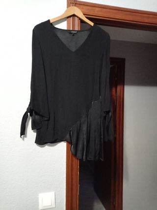 Camisa satinada blanca con raya negra Zara de segunda mano – it.closet