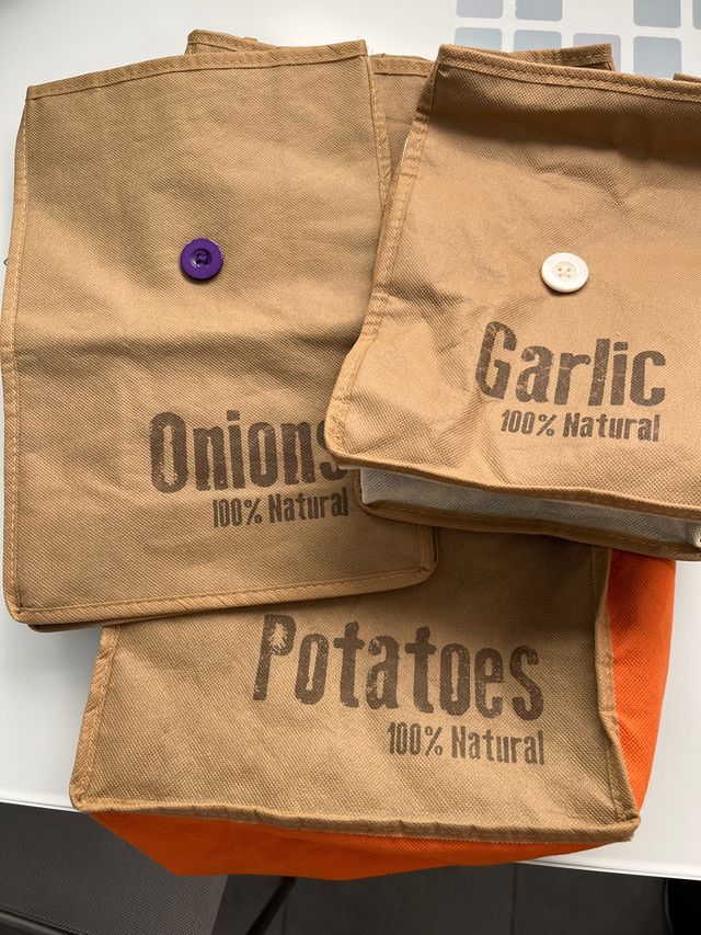 3 Bolsas Bolsa para Vegetales Tipo Saco rústico