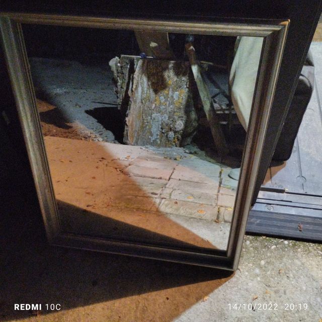 Espejo con marcó blanco Plata