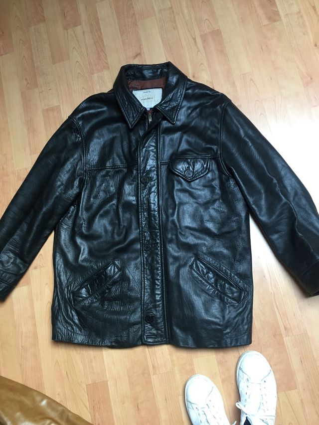 Chaqueta de piel negra XXL