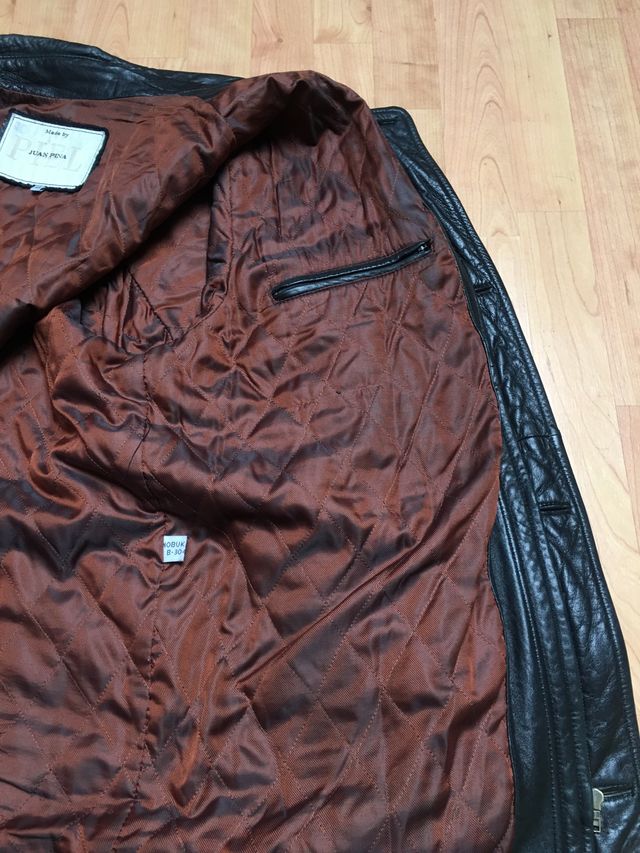 Chaqueta de piel negra XXL