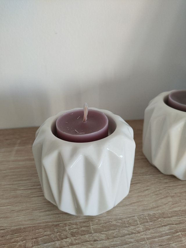 porta velas de cerámica