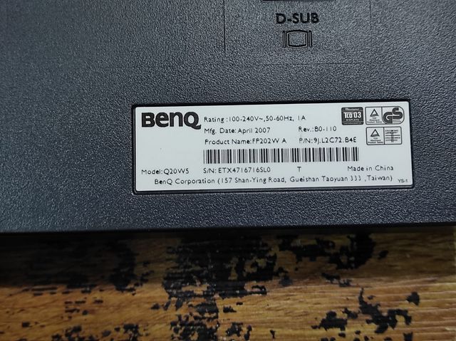 🌟MONITOR BENQ Q20WS de 20 PULGADAS