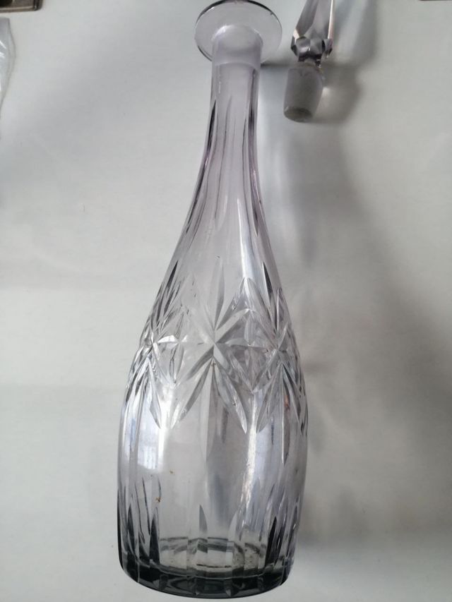 Botella cristal de bohemia. Antigua