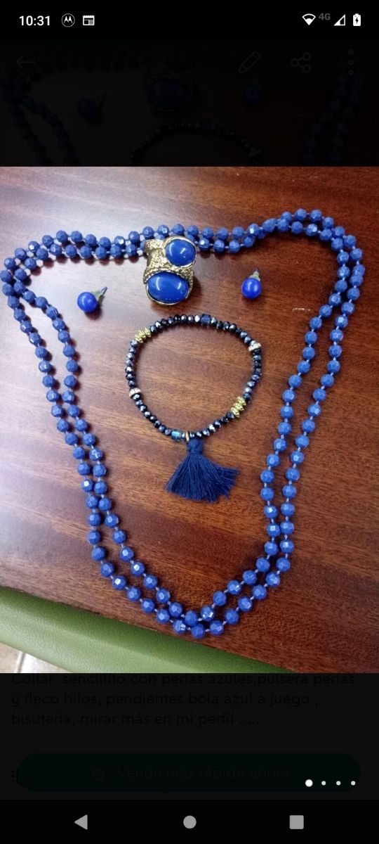 Lote collar pendientes pulsera y anillo.