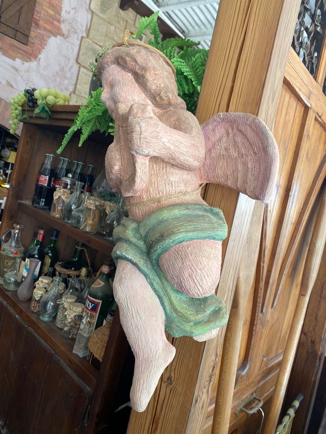 Ángel para decoracion, echo en papel mache.