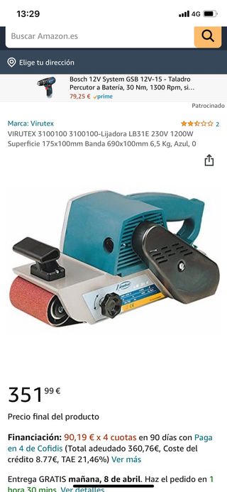 Lijadora banda Virutex Lb31e de segunda mano por 145 EUR en Talavera de la  Reina en WALLAPOP