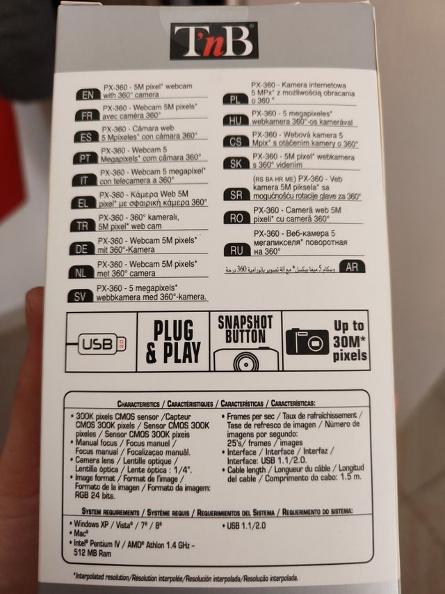 Se vende webcam T'nB