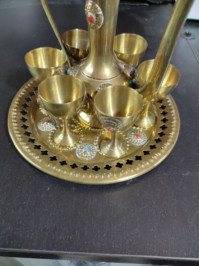 Set da tè Pakistan in ottone