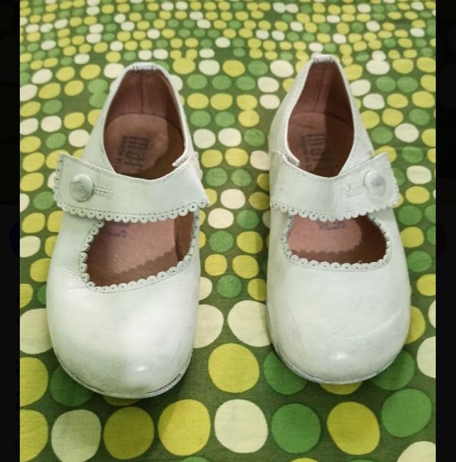 zapatos blancos, ceremonia niña numero 24,