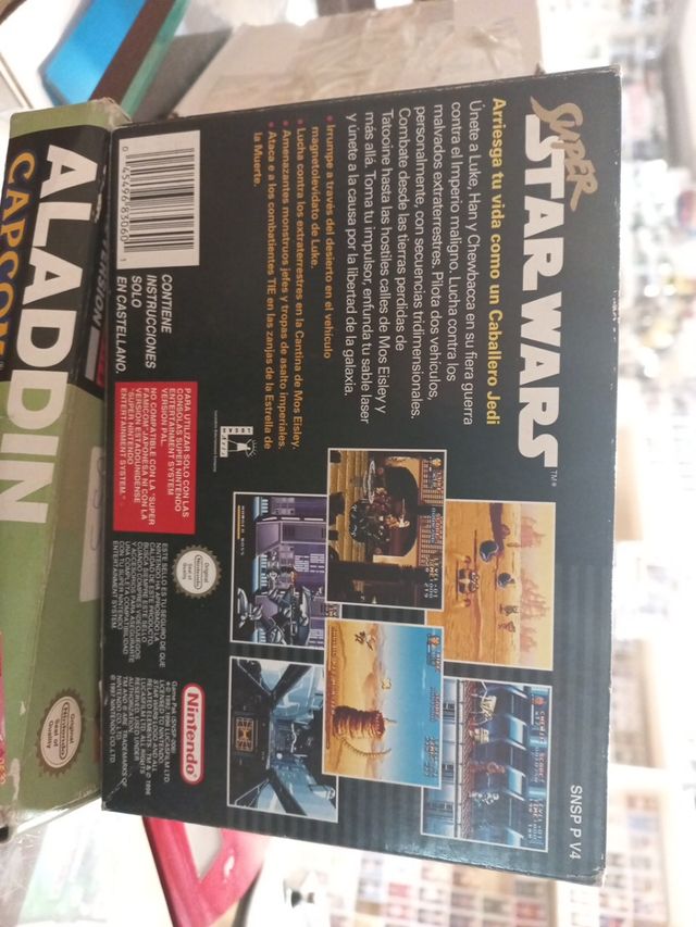 Caja de juego súper star wars snes