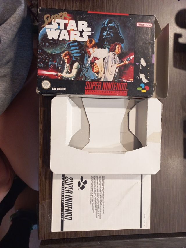 Caja de juego súper star wars snes