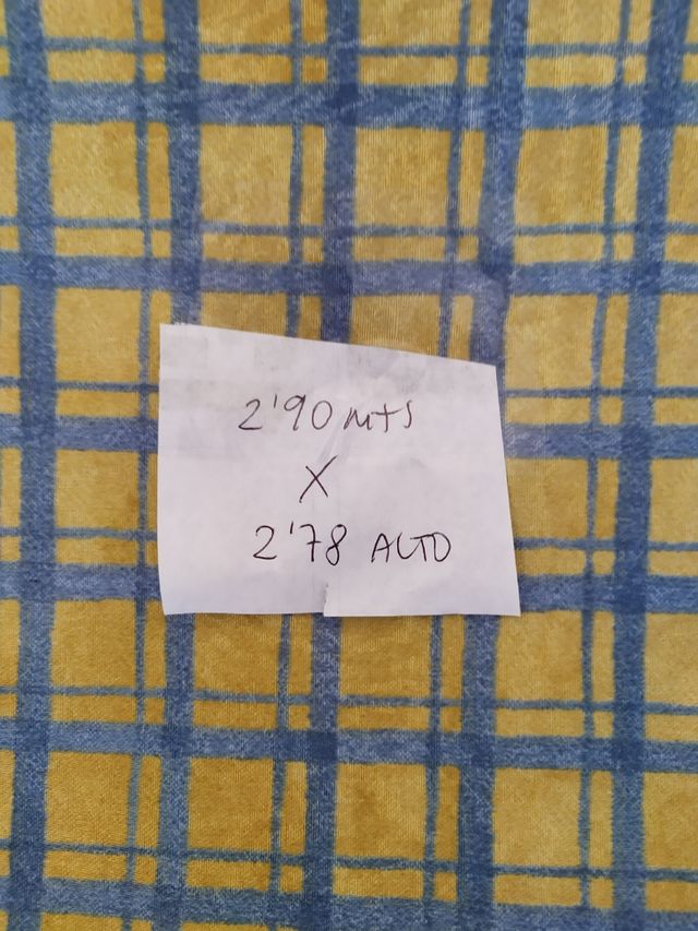 1 CORTE TELA ESTAMPADA CUADROS 2,90 X 2,78