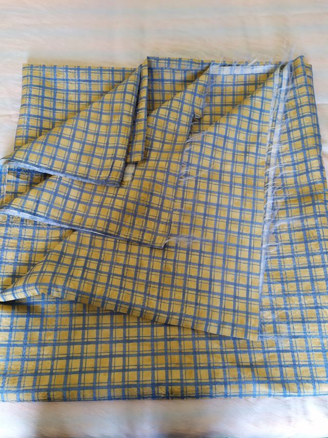 1 CORTE TELA ESTAMPADA CUADROS 2,90 X 2,78