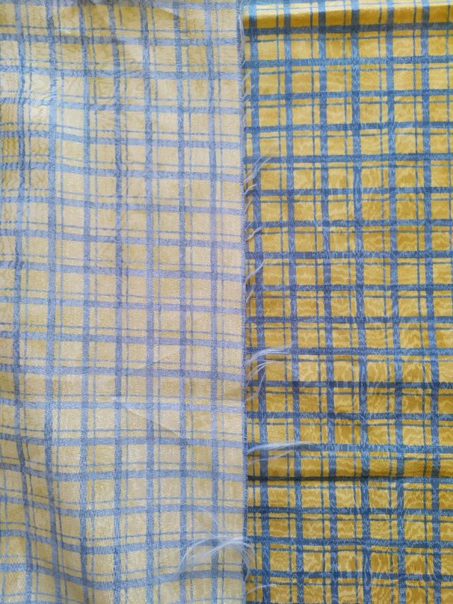 1 CORTE TELA ESTAMPADA CUADROS 2,90 X 2,78