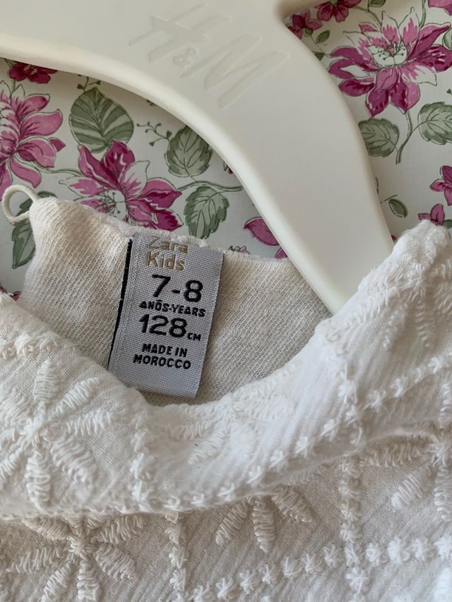Vestido blanco Zara talla 6-7 años
