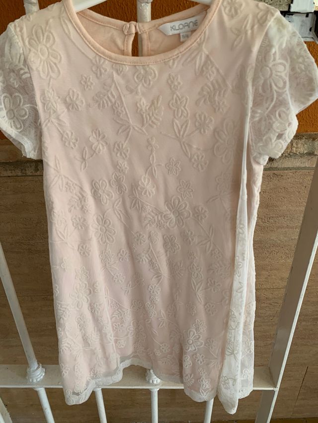 Vestido tul rosa palo niña talla 5-6