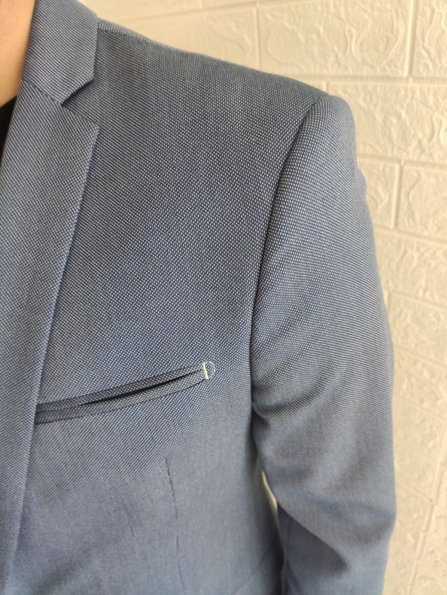 Traje Zara Azul Talla 38 Pantalón/48 Chaqueta (M)