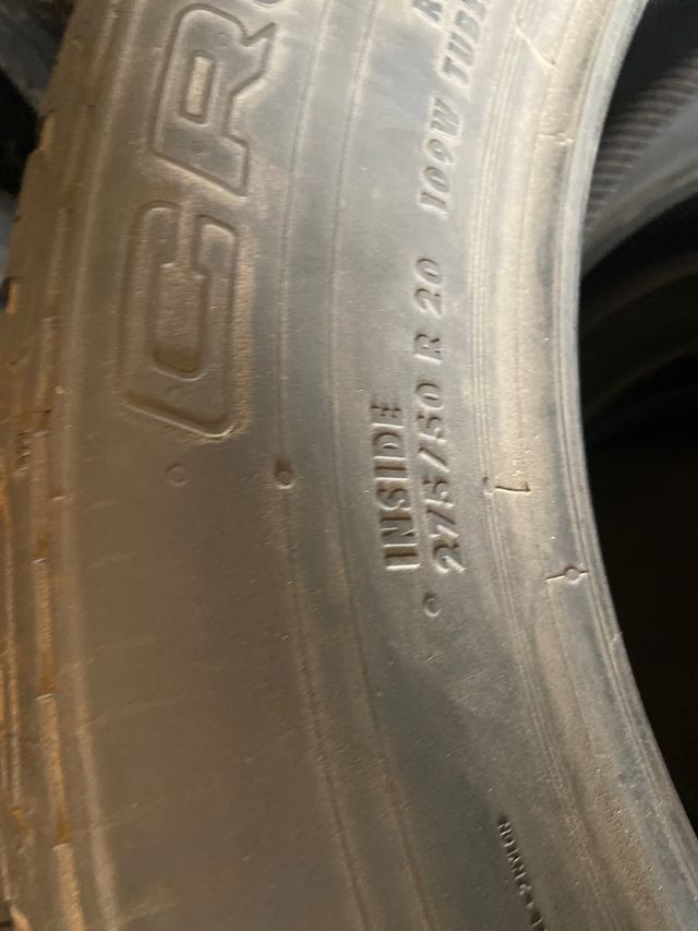 275/50R20 109W. Continental.