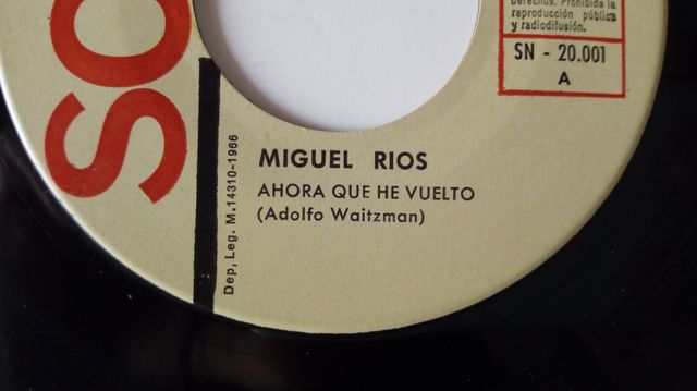 MIGUEL RIOS SINGLE AHORA QUE HE VUELTO 1966 ROCK