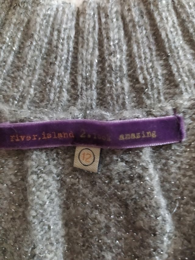 Vestido corto/jersey largo gris 40